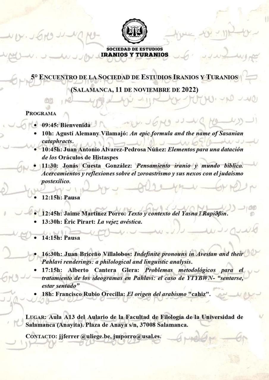 5th Meeting of the Sociedad de Estudios Iranios y Turanios