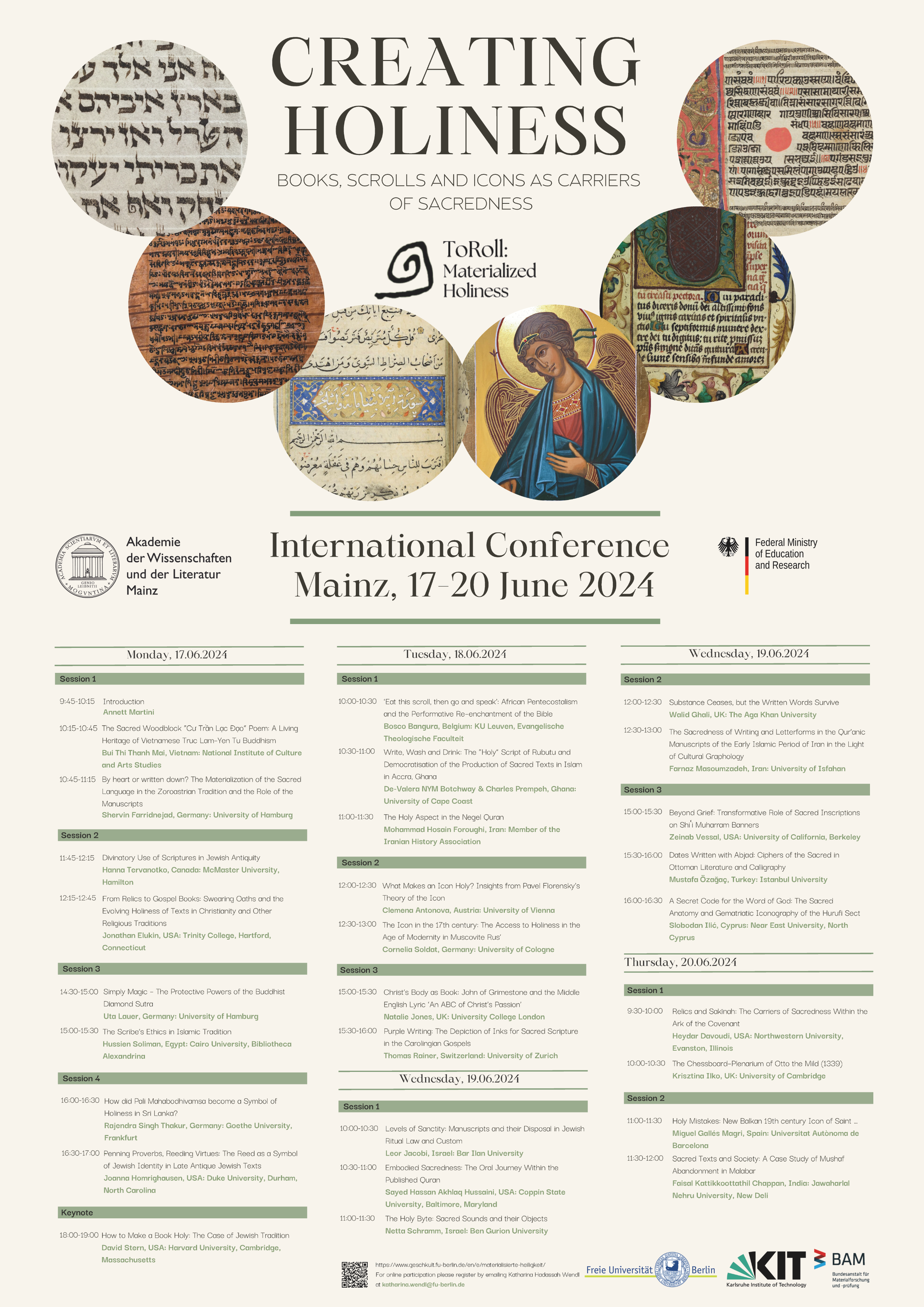 Conference Creating Holiness: Books, Scrolls and Icons as Carries of Sacredness