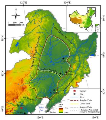 Liaohe and Sognen plains in NE China