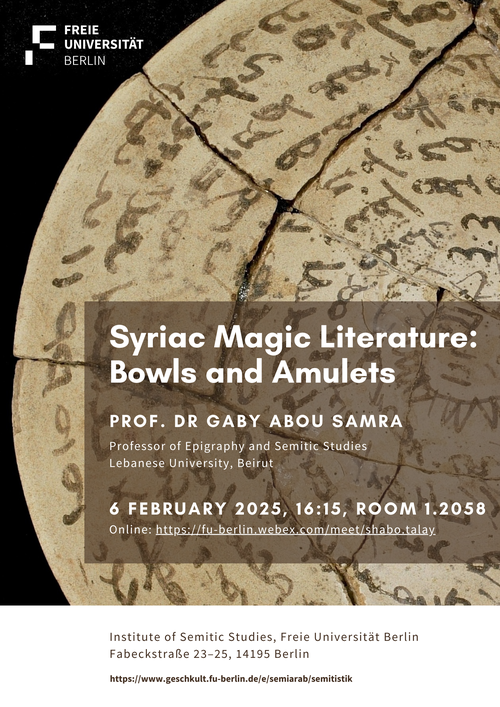 2025.02.06 FUB Syriac Magic Literatur