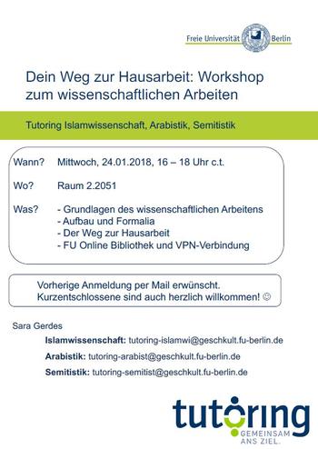 Tutoring-Workshop zum wissenschaftlichen Arbeiten